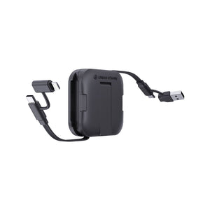Supporto 100W con cavo retrattile Urban Vitamin San Jose nero - personalizzabile con logo