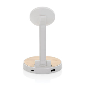 Supporto 2in1 ricarica magnetica Ontario in rPlastica RCS bianco - personalizzabile con logo