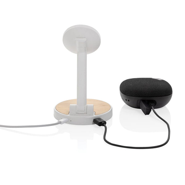 Supporto 2in1 ricarica magnetica Ontario in rPlastica RCS bianco - personalizzabile con logo