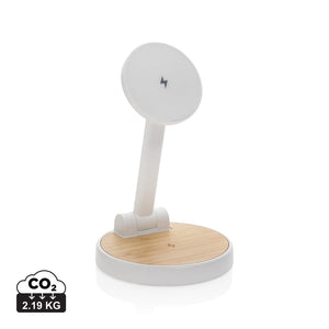 Supporto 2in1 ricarica magnetica Ontario in rPlastica RCS bianco - personalizzabile con logo