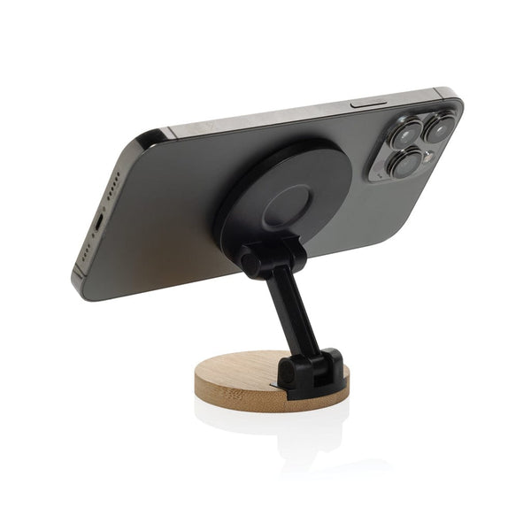 Supporto magnetico Magmount in bambù e plastica RCS nero - personalizzabile con logo