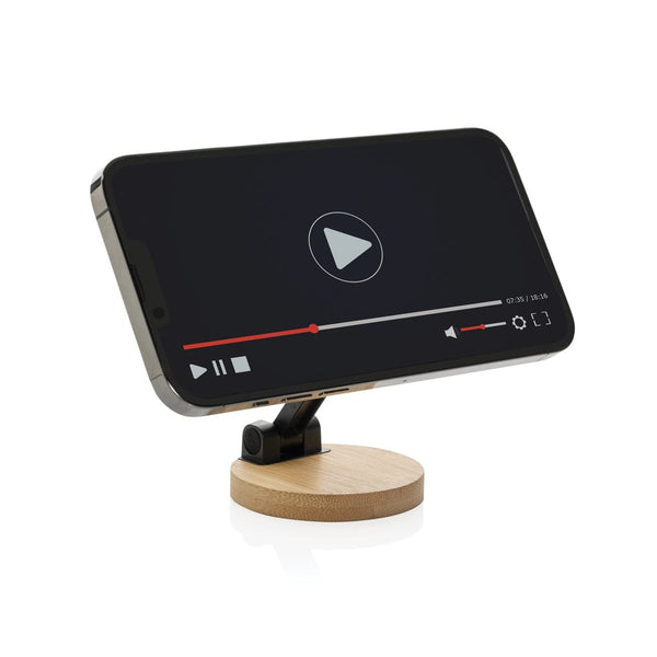 Supporto magnetico Magmount in bambù e plastica RCS nero - personalizzabile con logo