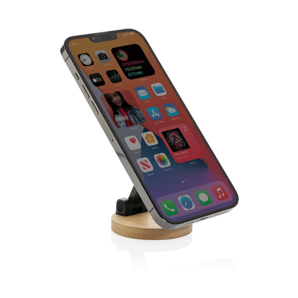 Supporto magnetico Magmount in bambù e plastica RCS nero - personalizzabile con logo
