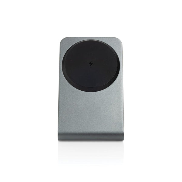 Supporto magnetico Terra con ricarica 15W in rAlluminio grigio - personalizzabile con logo