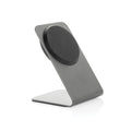 Supporto magnetico Terra con ricarica 15W in rAlluminio grigio - personalizzabile con logo