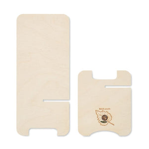 Supporto pertelefono betulla beige - personalizzabile con logo