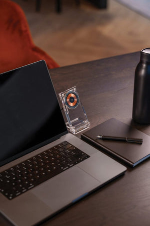 Supporto ricarica wireless magnetico 15W Magcharge trasparente - personalizzabile con logo