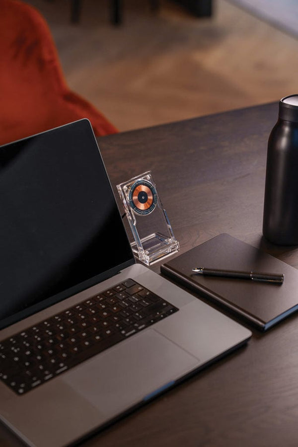 Supporto ricarica wireless magnetico 15W Magcharge trasparente - personalizzabile con logo