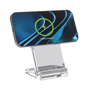 Supporto ricarica wireless magnetico 15W Magcharge trasparente - personalizzabile con logo