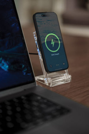 Supporto ricarica wireless magnetico 15W Magcharge trasparente - personalizzabile con logo