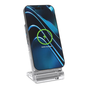 Supporto ricarica wireless magnetico 15W Magcharge trasparente - personalizzabile con logo