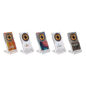 Supporto ricarica wireless magnetico 15W Magcharge trasparente - personalizzabile con logo