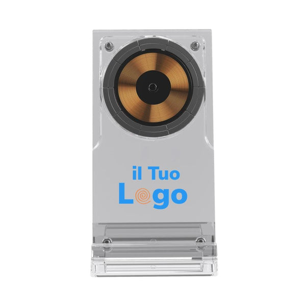Supporto ricarica wireless magnetico 15W Magcharge trasparente - personalizzabile con logo