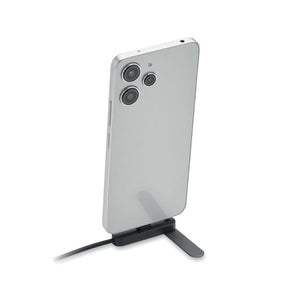 Supporto telefono con cavo Nero - personalizzabile con logo