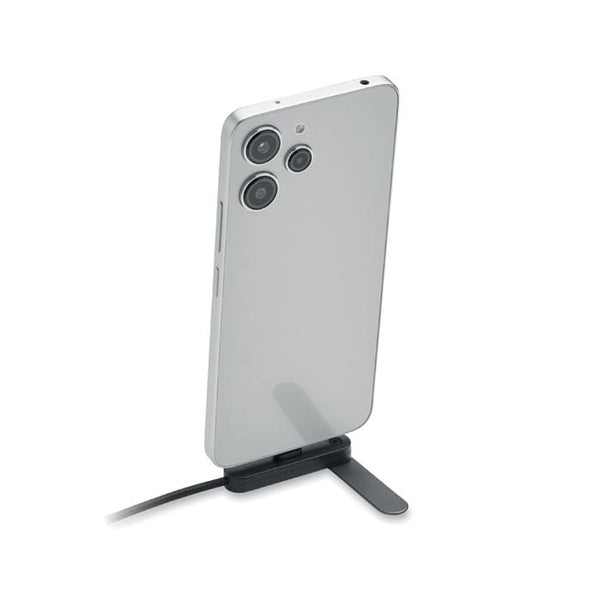 Supporto telefono con cavo Nero - personalizzabile con logo