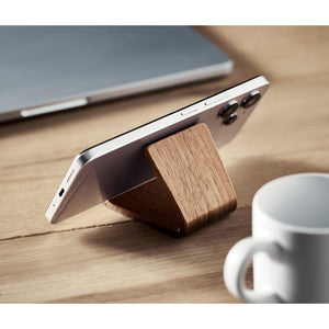 Supporto telefono in legno natural - personalizzabile con logo