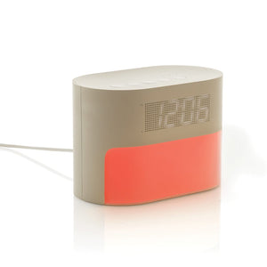 Sveglia con rumore bianco LumaRise in rPlastica RCS beige - personalizzabile con logo