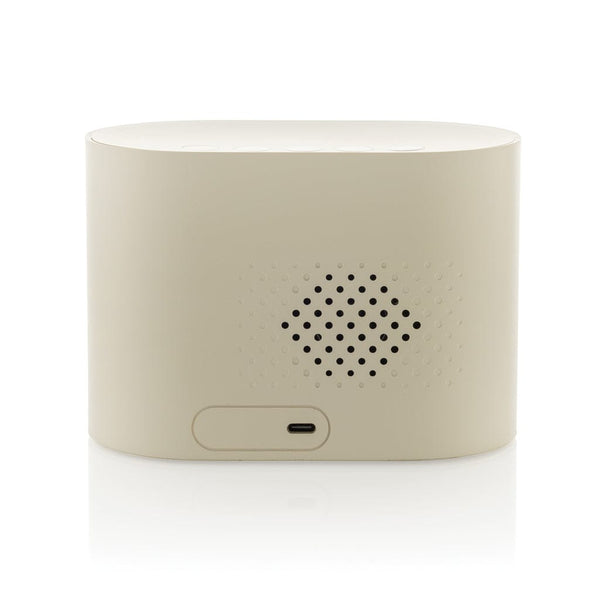 Sveglia con rumore bianco LumaRise in rPlastica RCS beige - personalizzabile con logo