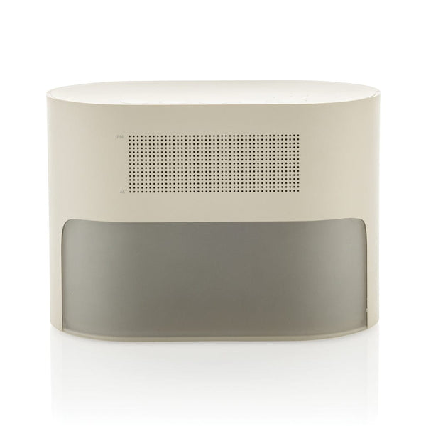 Sveglia con rumore bianco LumaRise in rPlastica RCS beige - personalizzabile con logo