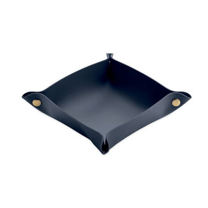 Svuotatasche pieghevole in PU blu navy - personalizzabile con logo