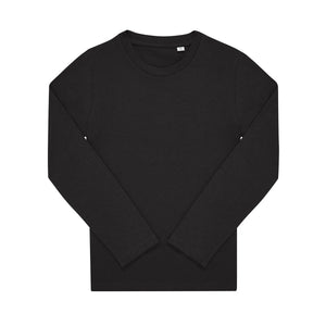 T-shirt B&C #E150 Manica Lunga Bimbo nero / 5-6 - personalizzabile con logo
