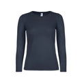 T-shirt B&C #E150 Manica Lunga Donna blu / XS - personalizzabile con logo