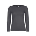 T-shirt B&C #E150 Manica Lunga Donna grigio / XS - personalizzabile con logo