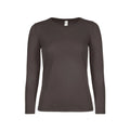 T-shirt B&C #E150 Manica Lunga Donna marrone / XS - personalizzabile con logo