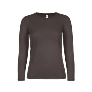 T-shirt B&C #E150 Manica Lunga Donna marrone / XS - personalizzabile con logo