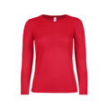 T-shirt B&C #E150 Manica Lunga Donna rosso / XS - personalizzabile con logo