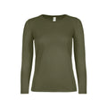 T-shirt B&C #E150 Manica Lunga Donna urban khaki / XS - personalizzabile con logo