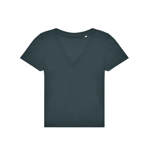 T-shirt B&C #E150 V Donna grigio / XS - personalizzabile con logo