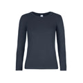 T-shirt B&C #E190 Manica Lunga Donna blu / XS - personalizzabile con logo