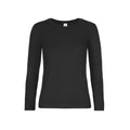 T-shirt B&C #E190 Manica Lunga Donna nero / XS - personalizzabile con logo