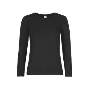 T-shirt B&C #E190 Manica Lunga Donna nero / XS - personalizzabile con logo