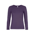 T-shirt B&C #E190 Manica Lunga Donna viola / XS - personalizzabile con logo