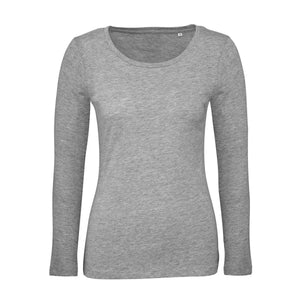 T-shirt B&C Inspire Manica Lunga T Donna grigio / XS - personalizzabile con logo