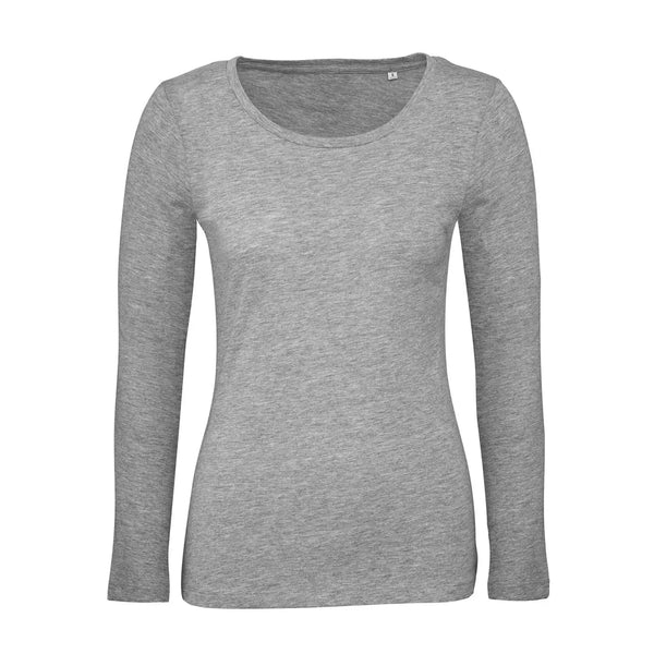 T-shirt B&C Inspire Manica Lunga T Donna grigio / XS - personalizzabile con logo