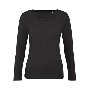 T-shirt B&C Inspire Manica Lunga T Donna nero / XS - personalizzabile con logo