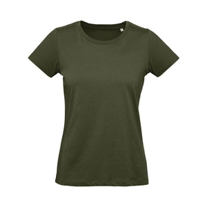 T-shirt B&C Inspire Plus T Donna verde / XS - personalizzabile con logo