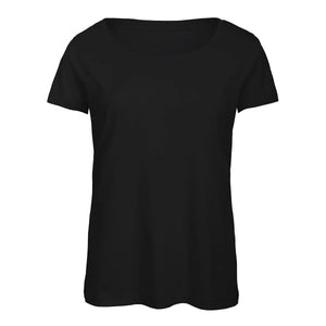 T-shirt B&C Triblend Donna nero / XS - personalizzabile con logo