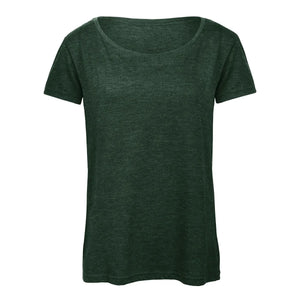 T-shirt B&C Triblend Donna verde / XS - personalizzabile con logo
