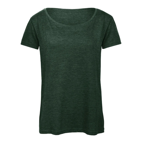 T-shirt B&C Triblend Donna verde / XS - personalizzabile con logo