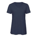 T-shirt B&C V Triblend Donna blu / XS - personalizzabile con logo