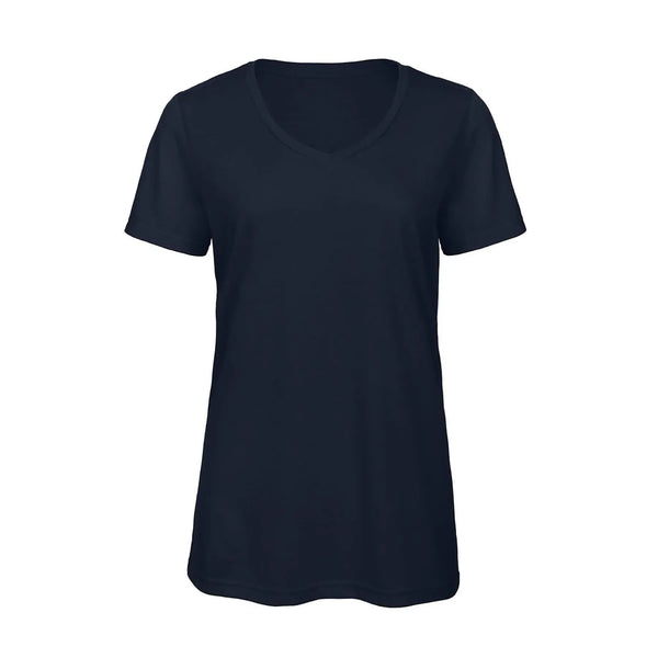 T-shirt B&C V Triblend Donna navy / XS - personalizzabile con logo