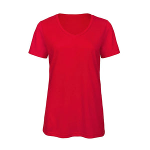 T-shirt B&C V Triblend Donna rosso / XS - personalizzabile con logo