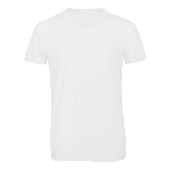 T-shirt B&C V Triblend Uomo bianco / S - personalizzabile con logo