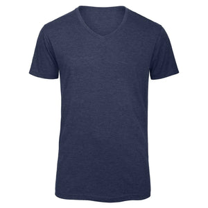 T-shirt B&C V Triblend Uomo blu / S - personalizzabile con logo