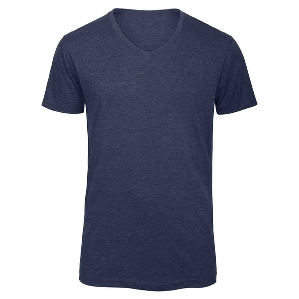 T-shirt B&C V Triblend Uomo blu / S - personalizzabile con logo