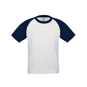 T-shirt Base-Ball Bimbo bianco / 3-4 - personalizzabile con logo
